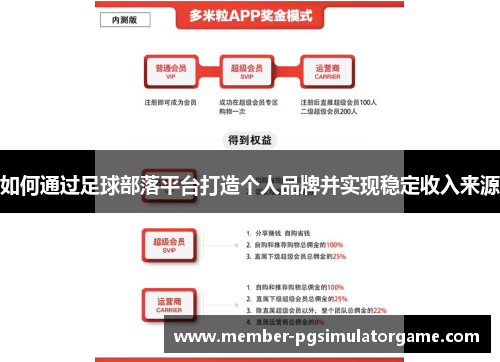 如何通过足球部落平台打造个人品牌并实现稳定收入来源