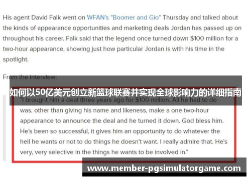 如何以50亿美元创立新篮球联赛并实现全球影响力的详细指南